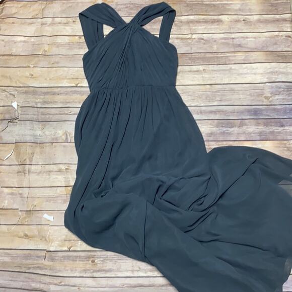 Jenny Yoo Collection Cross Front High Neck Dress 2 - Picture 1 of 6